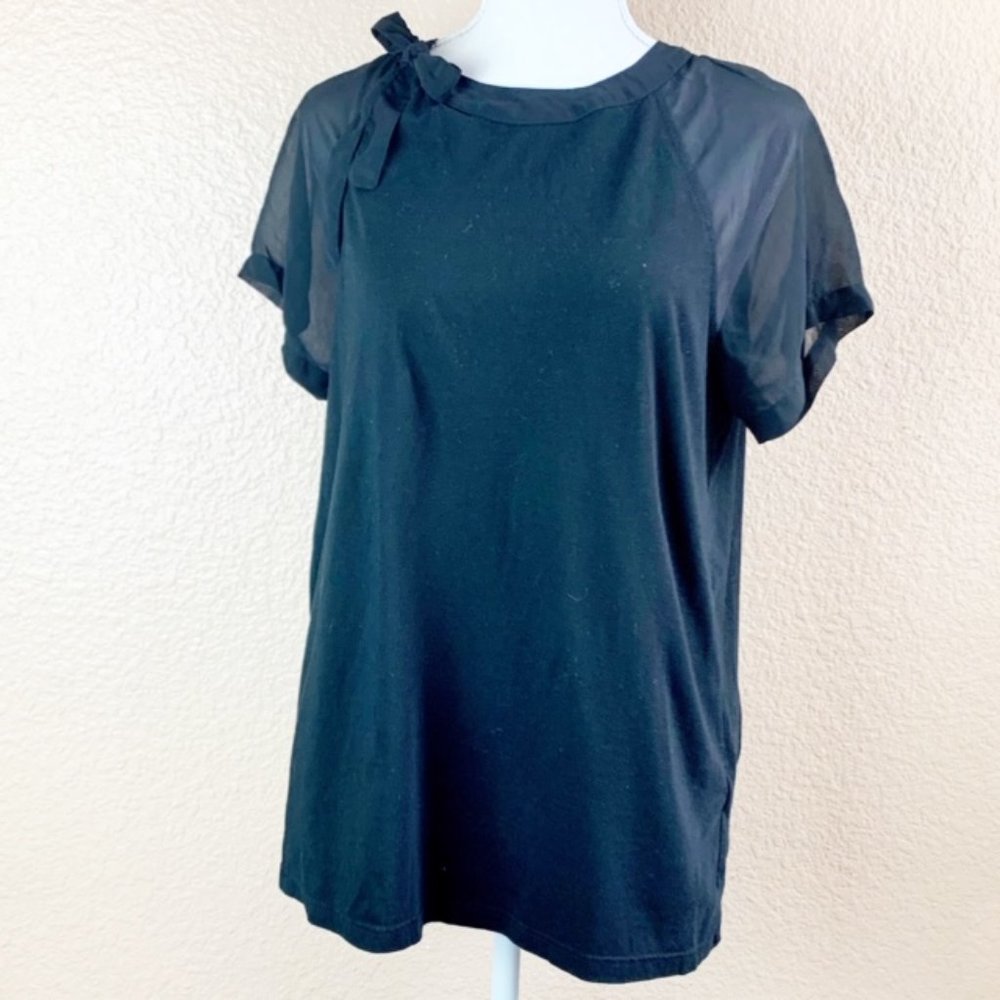 Banana Republic Black Shirt With Bow Sleeve